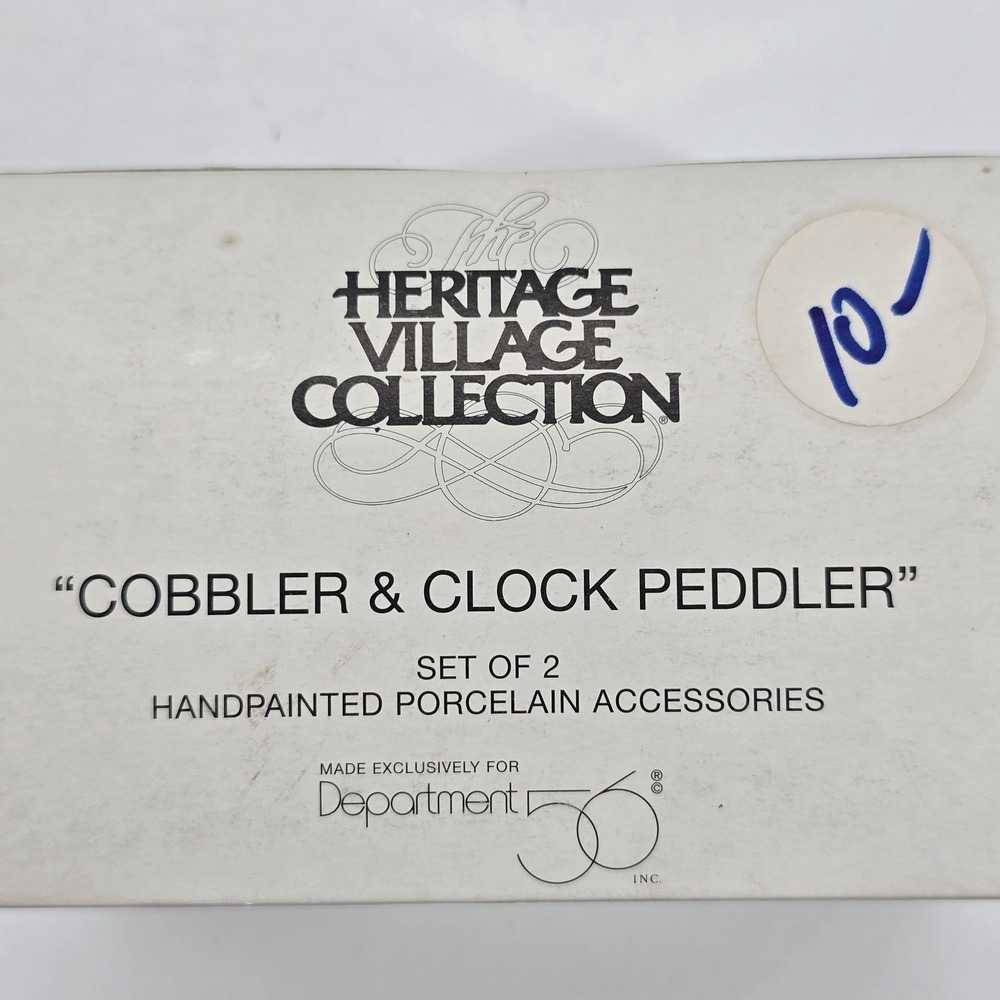 Dept 56 Cobbler & Clock Peddler Heritage Village Set‎ 2 Porcelain Figurines *